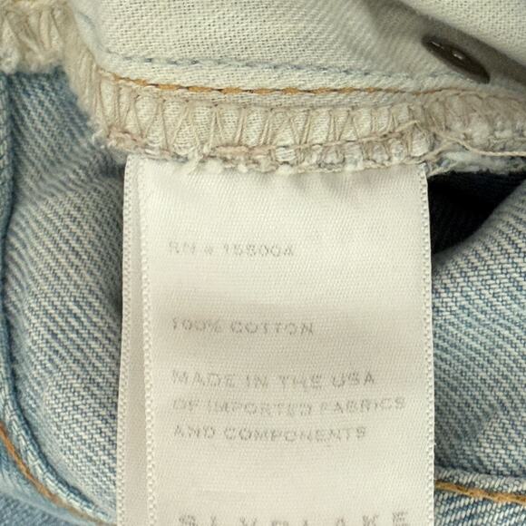 SlvrLake Distressed High Rise Straight Leg Light Wash Jeans London Size 30x31 - Picture 10 of 13